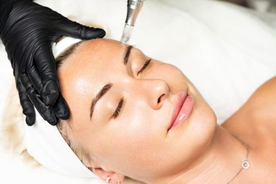 woman getting skinpen microneedling in Ashburn, VA
