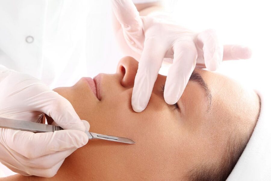 woman getting dermaplaning in Ashburn, VA