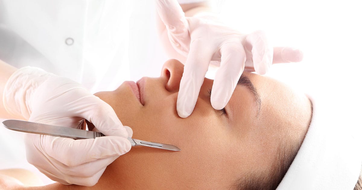 woman getting dermaplaning in Ashburn, VA