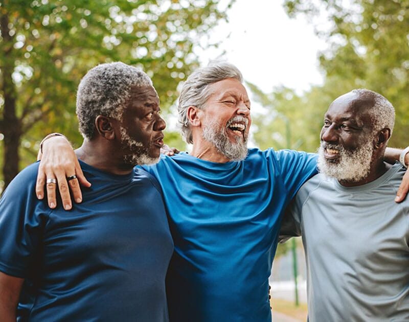 three older men happy after starting testosterone therapy in Ashburn, VA